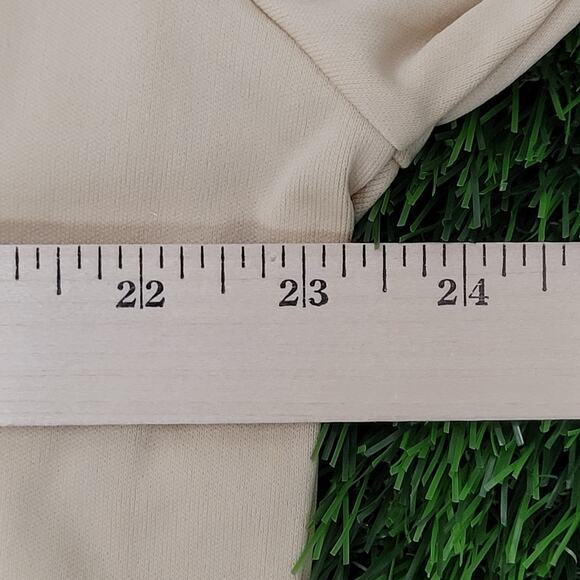 Vintage 90s MOD Track Jacket Large 23x25 Beige Brown - Picture 15 of 16